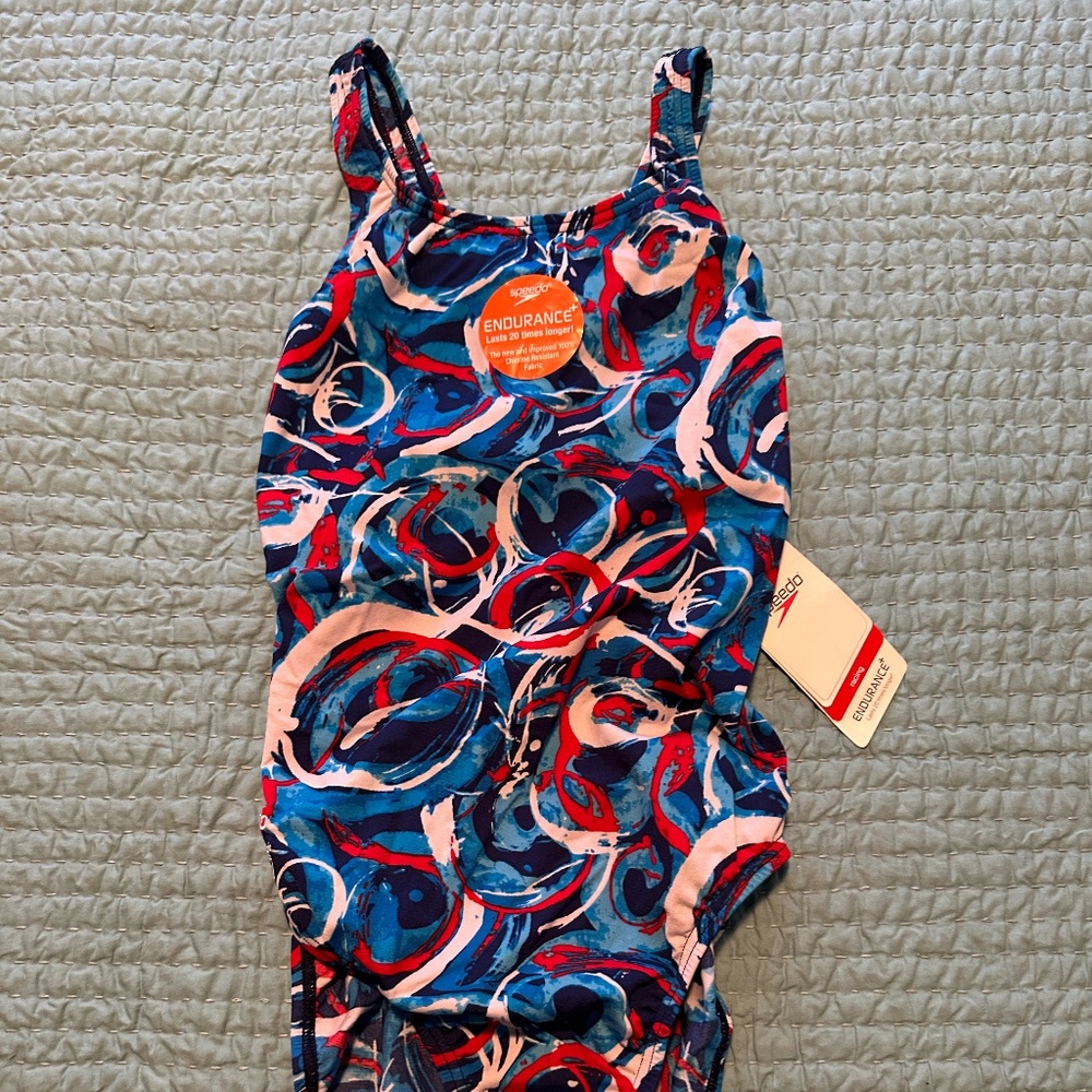 Womens Speedo Navy/Red/White One Piece NWT Size 36